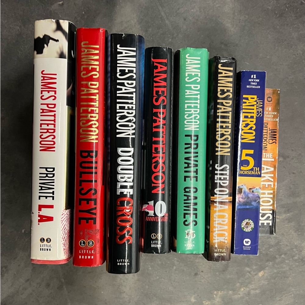 8 James Patterson Hard & Soft Cover Books Thriller Suspense Private La Bullseye